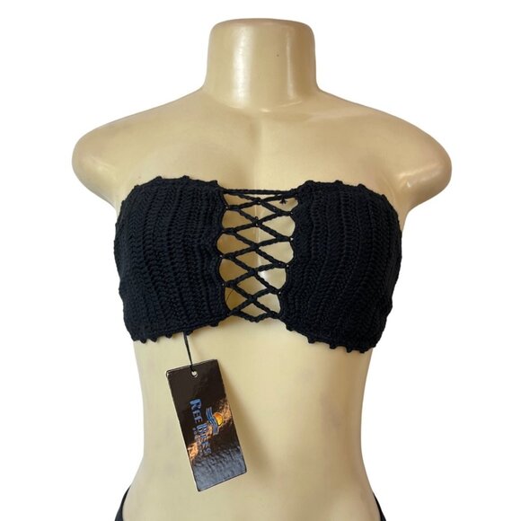 Ree Bees Women's Black Crochet Top Sz M - NWT - Picture 1 of 6